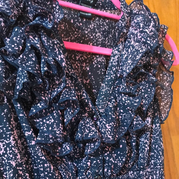 Blue and Pink Dress with Ruffles - Picture 2 of 4